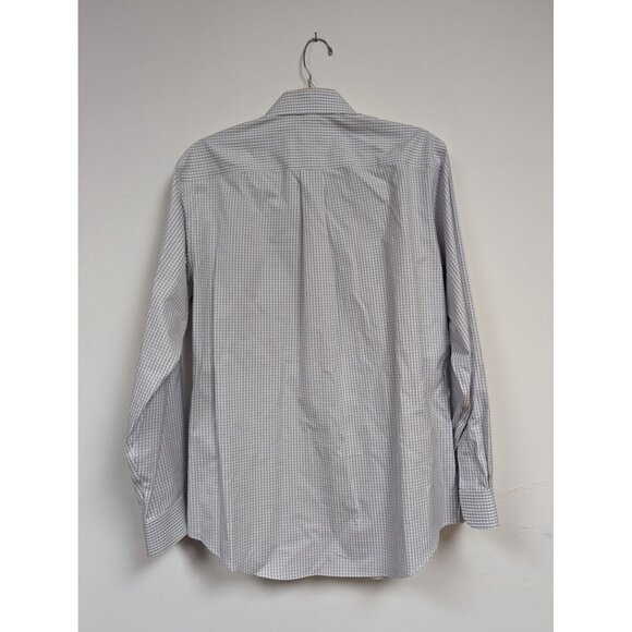 Jos A Bank Traveler Dress Shirt 15 1/2 - 34 White Plaid Long Sleeve Mens - Picture 4 of 4